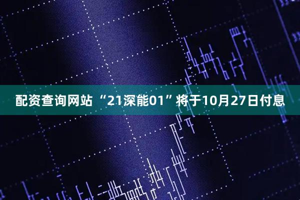 配资查询网站 “21深能01”将于10月27日付息